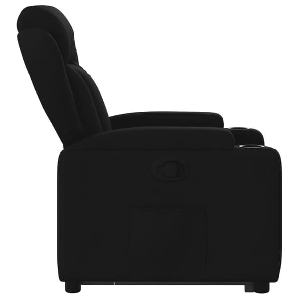 Reclinerfåtölj med uppresningshjälp svart tyg