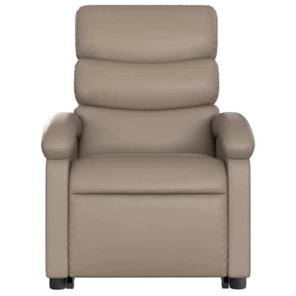 Massagefåtölj med uppresningshjälp cappuccino konstläder