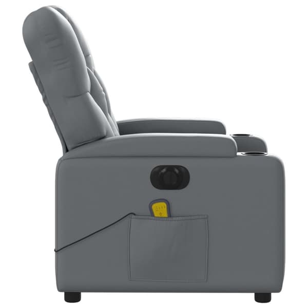 Elektrisk massagefåtölj grå konstläder