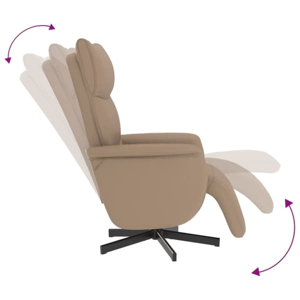Reclinerfåtölj med fotstöd cappuccino konstläder