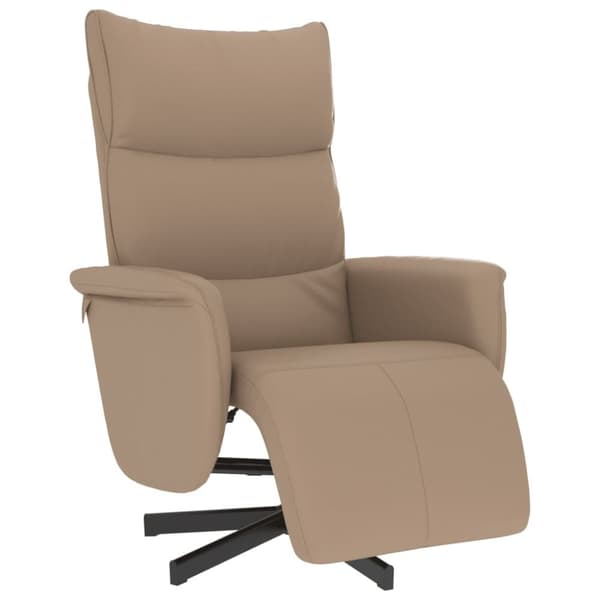Reclinerfåtölj med fotstöd cappuccino konstläder