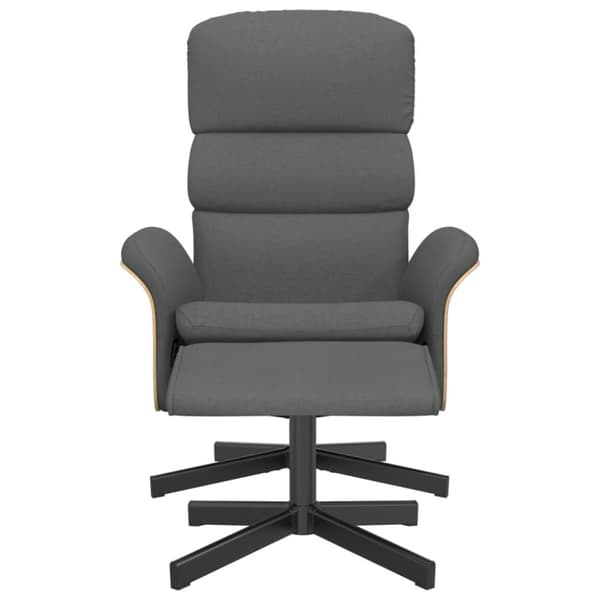 Reclinerfåtölj med fotpall mörkgrå tyg