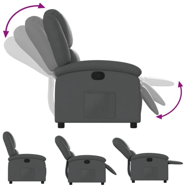 Reclinerfåtölj grå konstläder