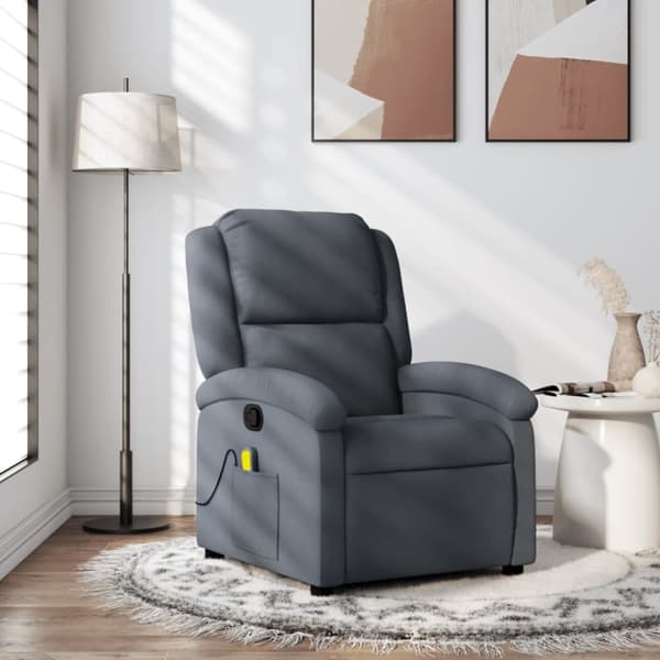 massagestol velour mørkegrå