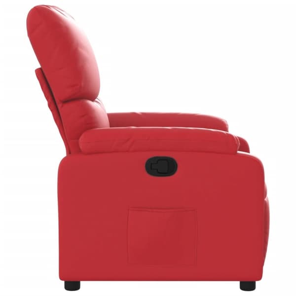 Reclinerfåtölj röd konstläder