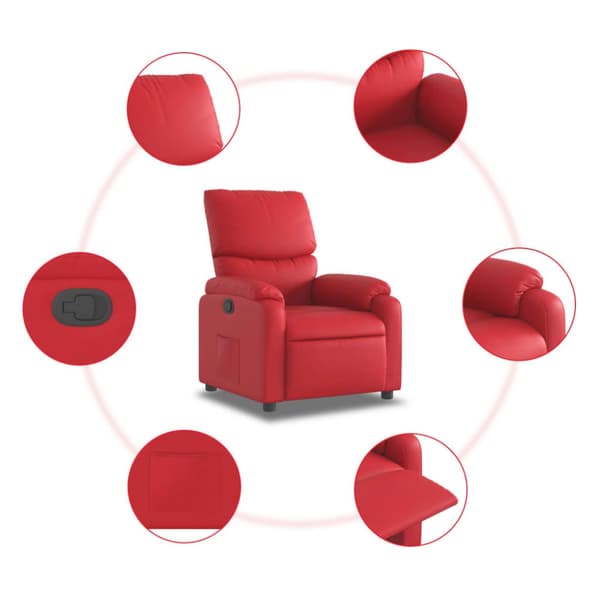 Reclinerfåtölj röd konstläder