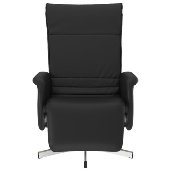 Reclinerfåtölj med fotstöd svart konstläder