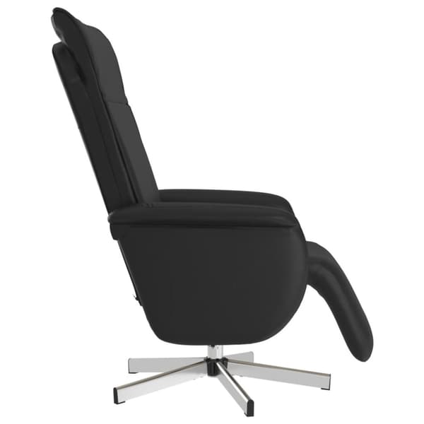 Reclinerfåtölj med fotstöd svart konstläder