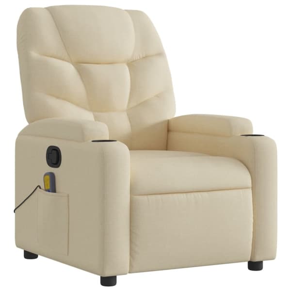 massagestol stof cremefarvet