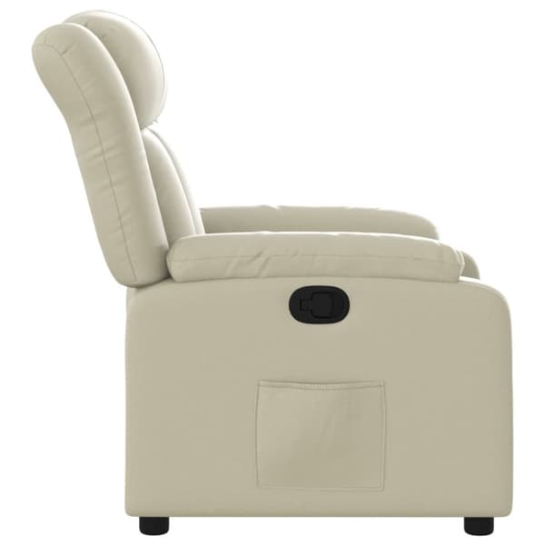 Reclinerfåtölj gräddvit konstläder