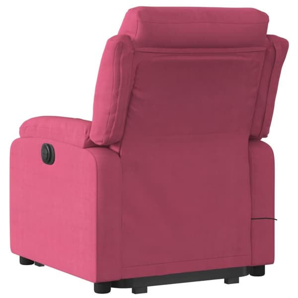 massagestol med løftefunktion velour vinrød