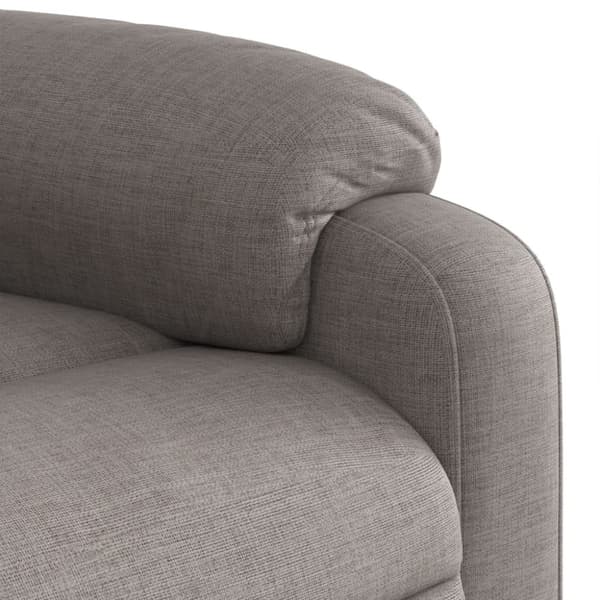 Massagefåtölj med uppresningshjälp taupe tyg