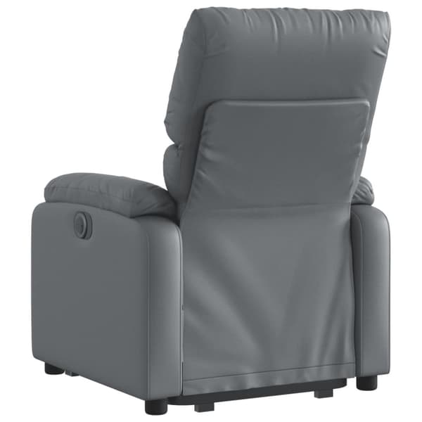 Reclinerfåtölj med uppresningshjälp grå konstläder