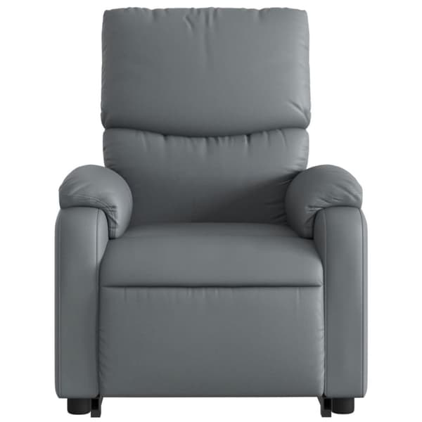 Reclinerfåtölj med uppresningshjälp grå konstläder
