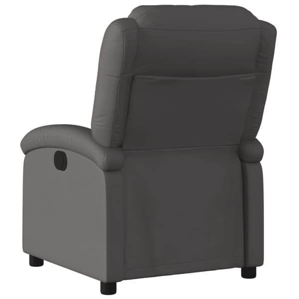 Reclinerfåtölj grå äkta läder