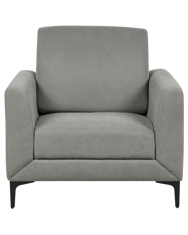 Lænestol Grå Polyester Stuestol med Armlæn til Stuen Bred Hvilestol Polstret Design Møbel