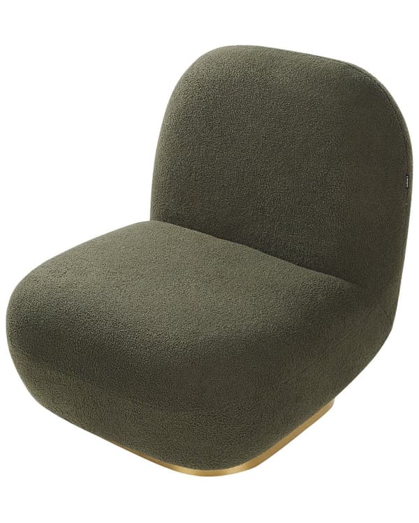 Nojatuoli vihreä 68 x 76 x 70 cm bukleekangas metalli puu pehmeä kaareva glamour moderni