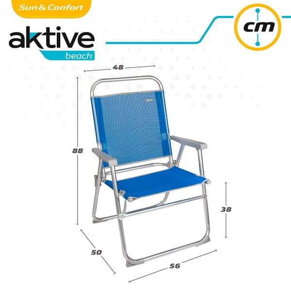 Aktive Fast Klapstol 57x51x89 Cm Blå