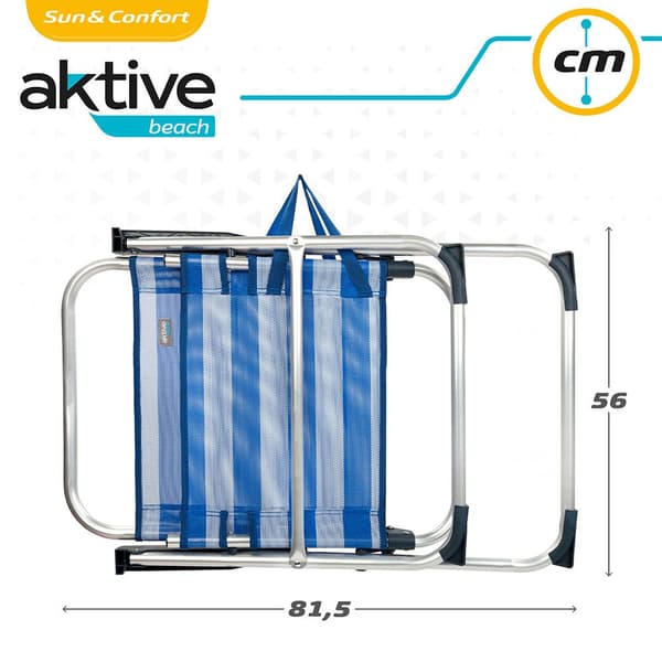 Aktive Fast Klapstol I Aluminium 56x50x88 Cm Hvid,Blå