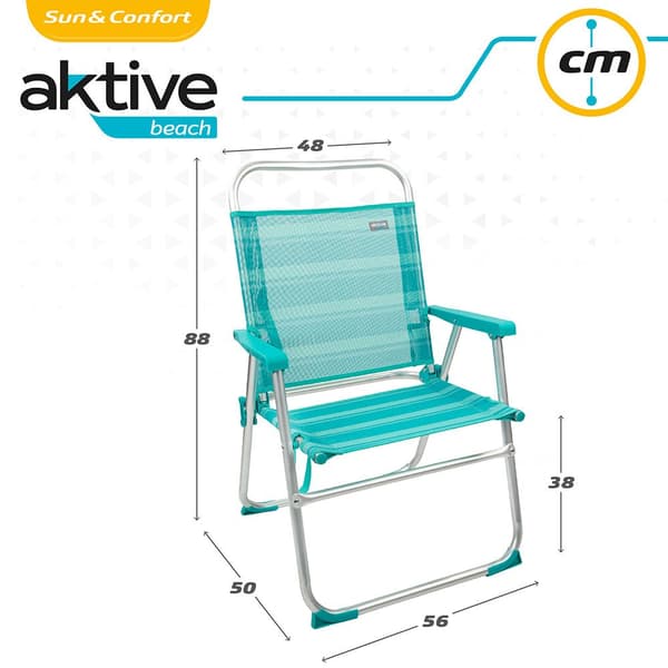 Aktive Fast Klapstol I Aluminium 56x50x88 Cm Blå