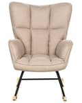 Miniatyrbilde 4 av 8: Gyngestol Beige polyesterstoff møbeltrekk Treben Skøyter Moderne Biscuit Tufting