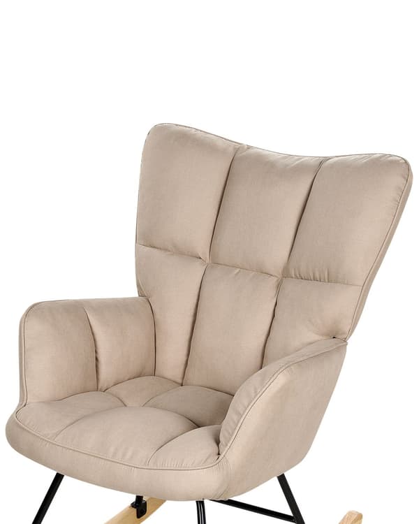 Gyngestol Beige polyesterstoff møbeltrekk Treben Skøyter Moderne Biscuit Tufting