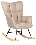 Miniatyrbilde 1 av 8: Gyngestol Beige polyesterstoff møbeltrekk Treben Skøyter Moderne Biscuit Tufting
