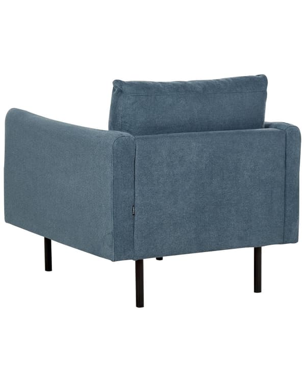 Nojatuoli sininen chenille kangas verhoilu alumiinijalat pehmusteet moderni retro tyyli