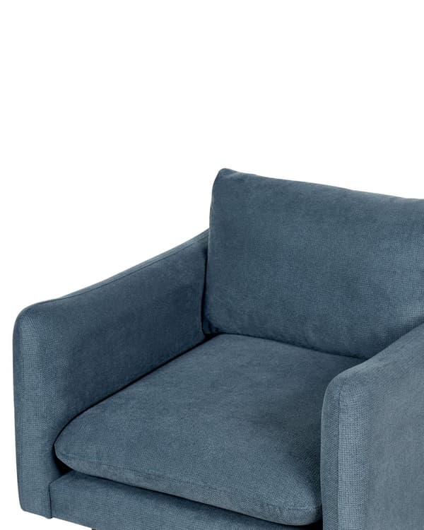 Nojatuoli sininen chenille kangas verhoilu alumiinijalat pehmusteet moderni retro tyyli