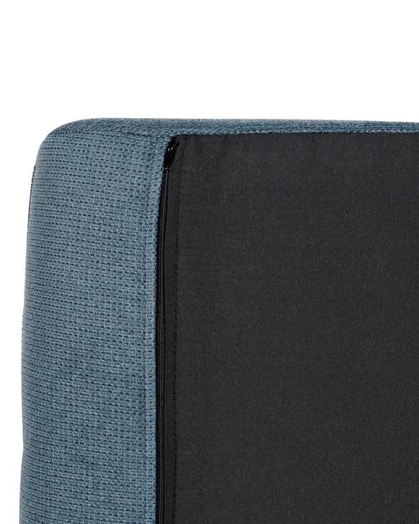 Nojatuoli sininen chenille kangas verhoilu alumiinijalat pehmusteet moderni retro tyyli