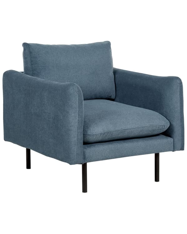 Nojatuoli sininen chenille kangas verhoilu alumiinijalat pehmusteet moderni retro tyyli