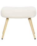 Miniatyrbilde 8 av 11: Hvilestol med ottoman Off White Boucle Stoff Knappet Ensfarget Mønster Retro Stil Stue