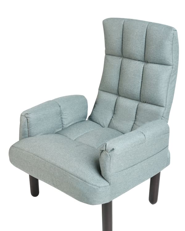 Hvilestol Mintgrå lin 65L x 65W x 94H cm Ottoman Polstrede treben