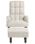 Miniatyrbild 7 av 11: Fåtölj Beige Linne 65L x 65W x 94H cm Ottoman Vadderade Träben