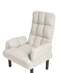 Miniatyrbild 9 av 11: Fåtölj Beige Linne 65L x 65W x 94H cm Ottoman Vadderade Träben