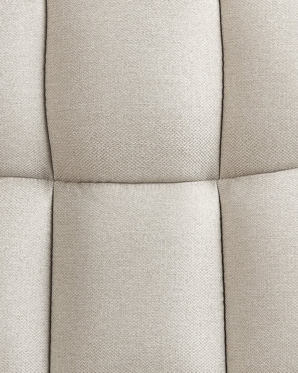 Fåtölj Beige Linne 65L x 65W x 94H cm Ottoman Vadderade Träben