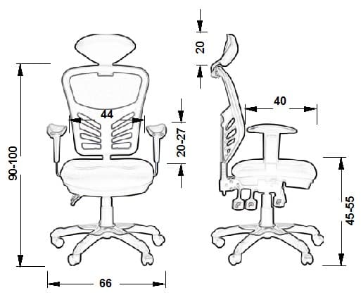 Kääntötuoli HG-0001H MUSTA