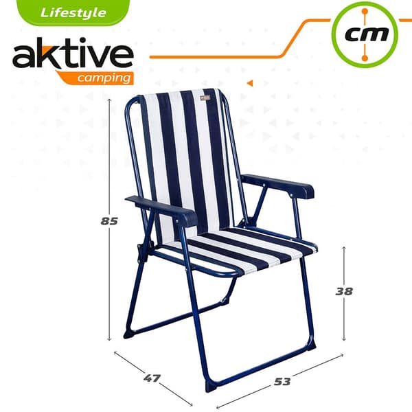Aktive Kiinteä Kokoontaitettava Tuoli 53x47x85 Cm Valkoinen,Sininen 53 x 47 x 85 cm