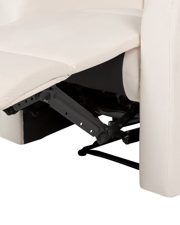Elektrisk hvilestol med enkeltsete og polstring i hvit fløyel Moderne design Relax-funksjon