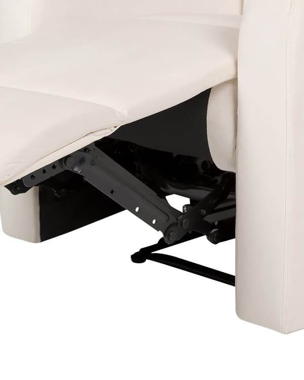 Manuell Reclinerfåtölj Vit Sammetsklädsel Singelsits Modern Design Liggfunktion