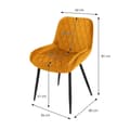 Miniatyrbillede 6 af 6: ML-Design sæt med 6 spisestuestole, sennepsgul, fløjlssæde, metalben, spisestuestol med ryglæn og armlæn, køkkenstole køkkenstol dagligstue stole