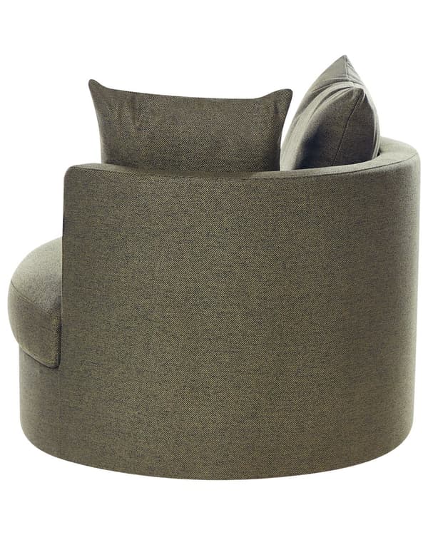 Fåtölj Grön Polyester Svängbar Järnbas Två Kuddar Avtagbara Höljen Runt Ryggstöd Modern Glam Stil Vardagsrum