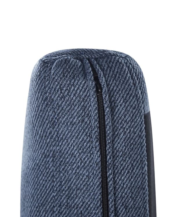 Fåtölj Blå Polyester Träram med Rottingfläta Träben Benskydd i Plast med Dyna Traditionell Stil Vardagsrum Sovrum