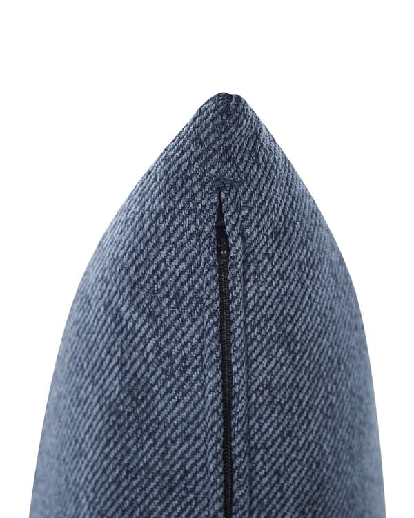 Fåtölj Blå Polyester Träram med Rottingfläta Träben Benskydd i Plast med Dyna Traditionell Stil Vardagsrum Sovrum