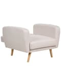 Miniatyrbild 5 av 11: Fåtölj Beige Tyg Träben Modernt Minimalistiskt Vardagsrum