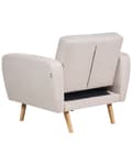 Miniatyrbild 7 av 11: Fåtölj Beige Tyg Träben Modernt Minimalistiskt Vardagsrum