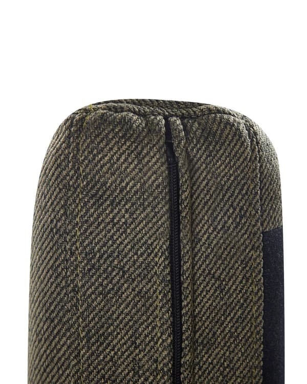 Fåtölj Grön Polyester Träram med Rottingfläta Träben Benskydd i Plast med Dyna Traditionell Stil Vardagsrum Sovrum