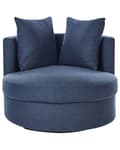 Miniatyrbilde 4 av 9: Lenestol Blå Polyester Svingbar jernfot To puter Avtakbare trekk Rund rygg Moderne Glam Style Stue