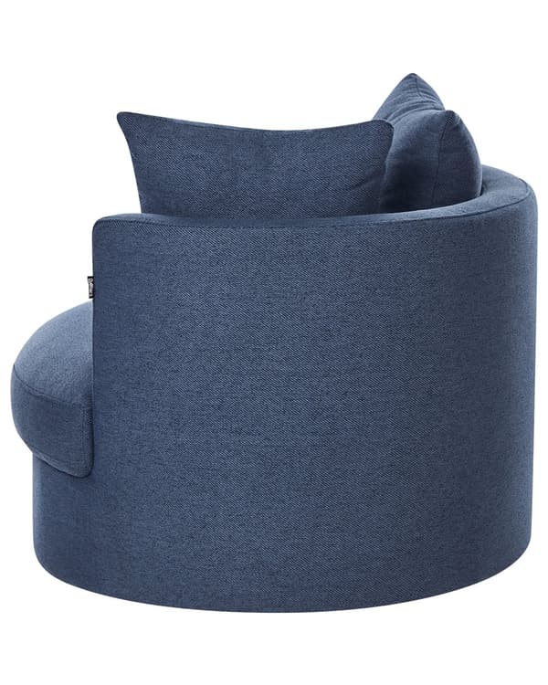 Lenestol Blå Polyester Svingbar jernfot To puter Avtakbare trekk Rund rygg Moderne Glam Style Stue
