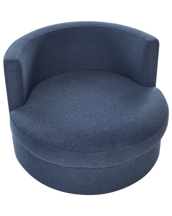 Lenestol Blå Polyester Svingbar jernfot To puter Avtakbare trekk Rund rygg Moderne Glam Style Stue